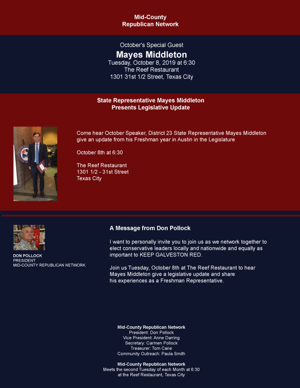 October-Meeting-Mayes Middleton-Mid-County-Republican-Network