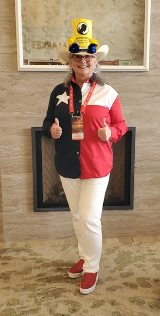Trisha Hope with J6 hat