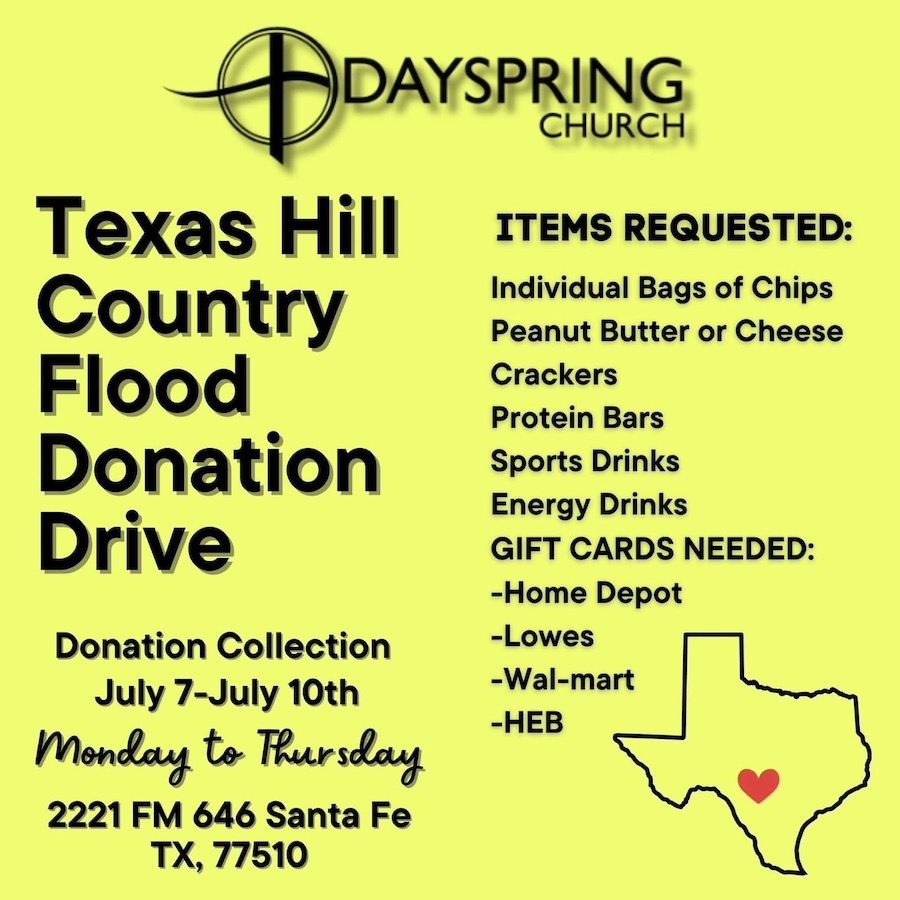 Dayspring Church donation drive